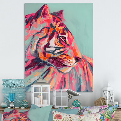 Pink Tiger Eye Paint Stroke VII - Painting