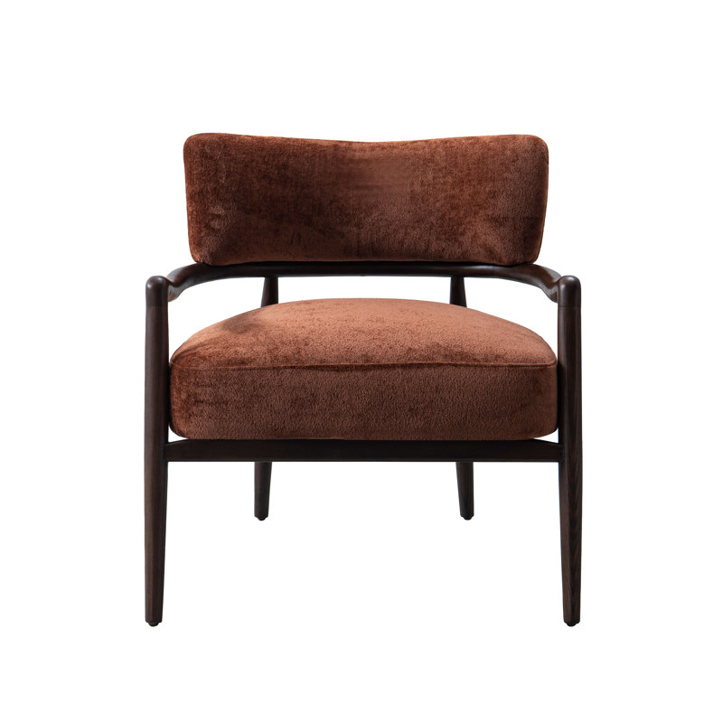 Fauteuil d'appoint sculptural rembourré Premier Dom, Brun