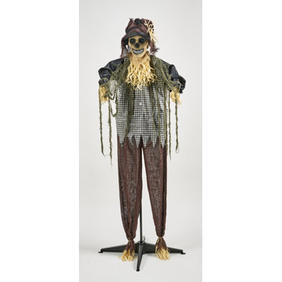 60" Animated Standing Halloween Scarecrow