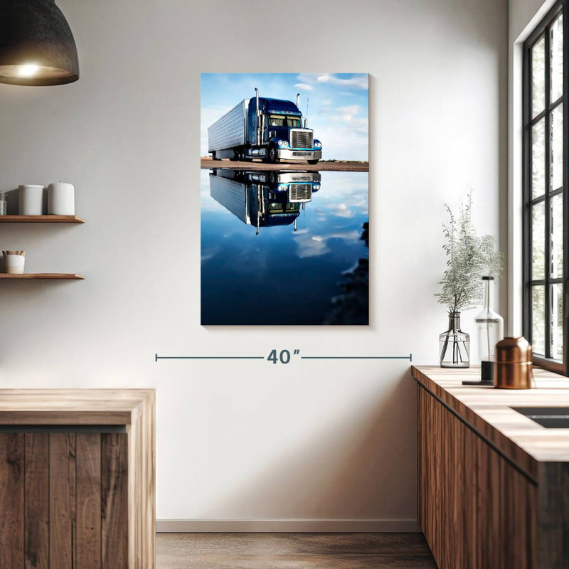 Mehar Semi Truck Reflection, 39" H x 26" W