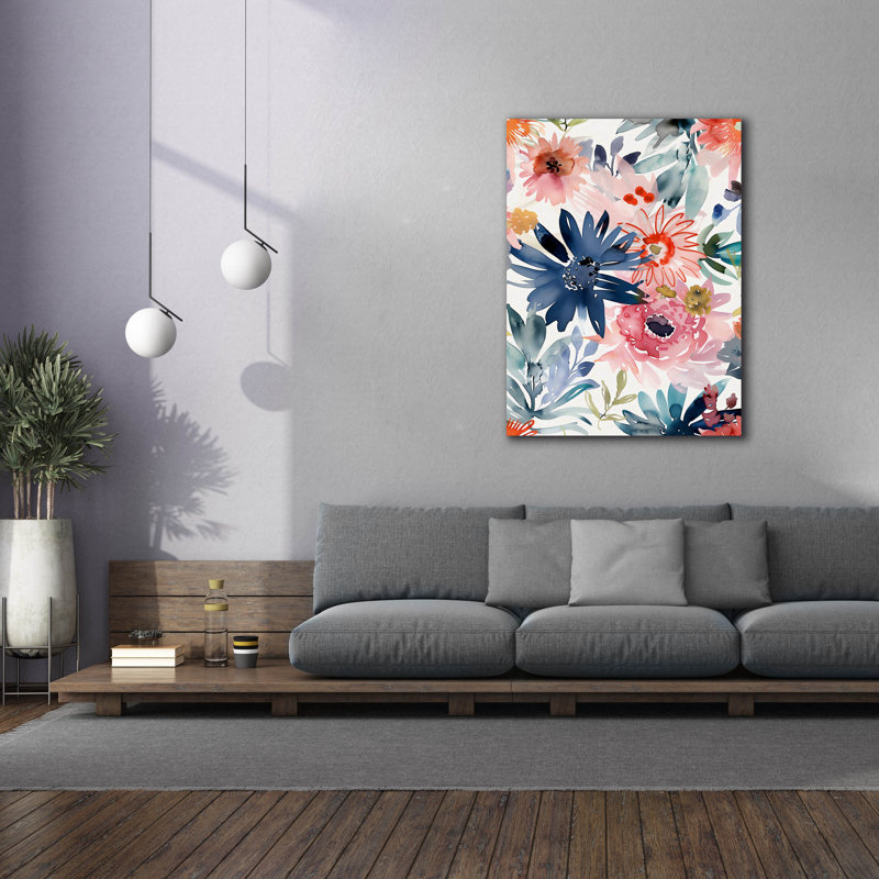 Art mural sur toile Epic Graffiti «Watercolor Floral 1» par Andreas Magnusson, H 54 po x l 40 po x P 1,5 po