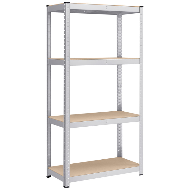 80cm W Metal Height -Adjustable Storage Rack, Silver