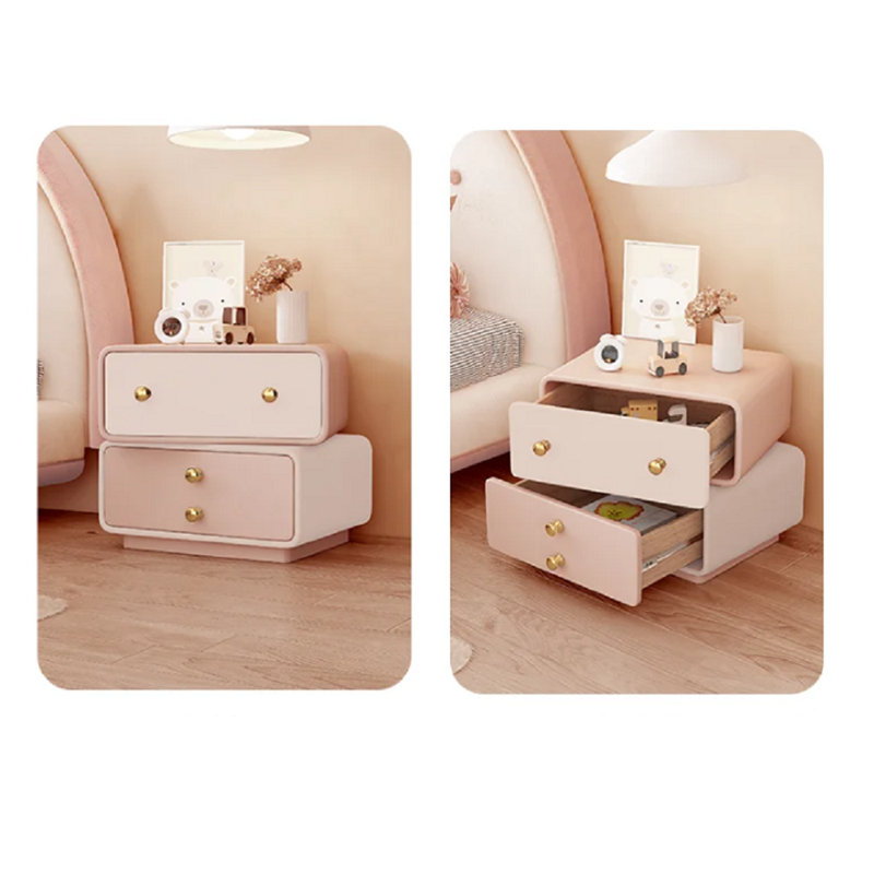 Monigue Luxury Bedroom Bedside Table Drawers Modern Living Room Home, Orange/White