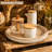 Round Distressed Beaded Wooden Decorative Tray-129030253