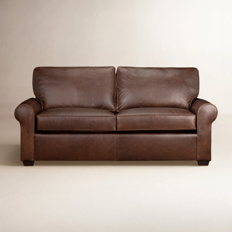 Porter 84'' Sofa, Matador Dark Walnut Pebbled Top Grain Leather