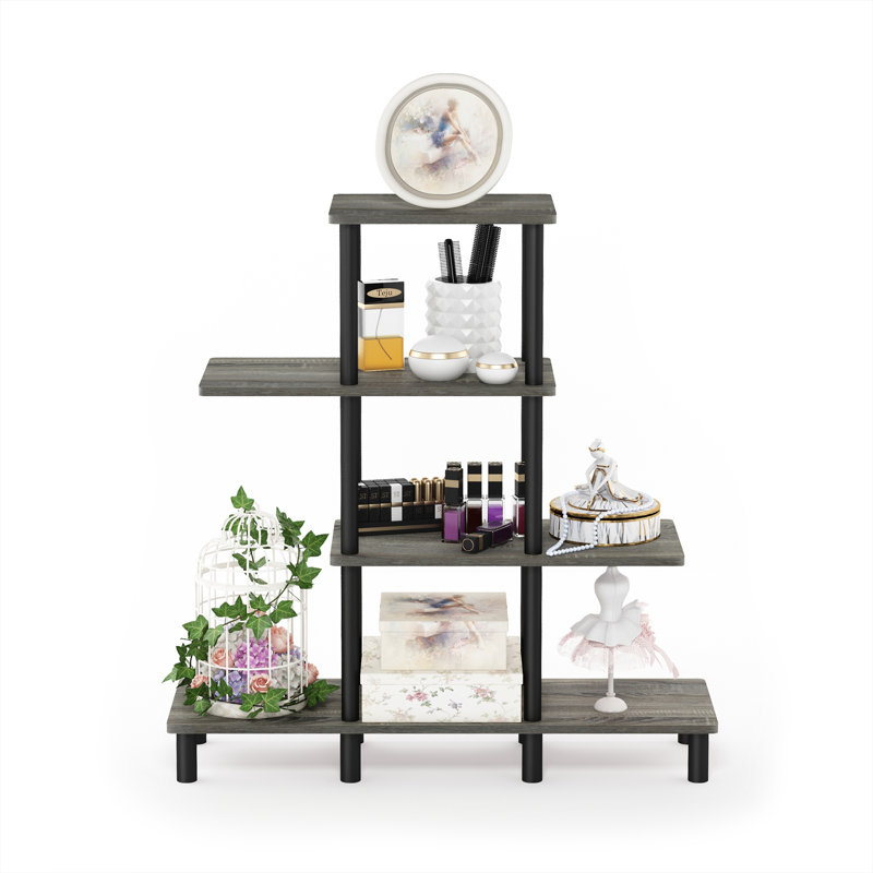 Tice Geometric Bookcase, French Oak Gray