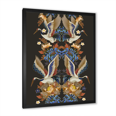 Chinoiserie avec oiseaux et pivoines - Impression sur toile