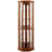 Lighted Curio Cabinet With 6 Shelves, Adjustable Glass, Mirrored Back, Oak Decoration Shelf In Back & Glass Color-1913091567