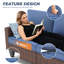 Ensemble de conversation d'extérieur 5 pièces avec tablette, canapé en osier compact et 2 chaises avec table d'appoint-66282601-66282600