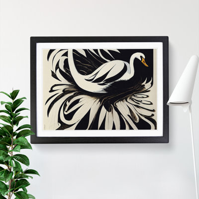 Timeless Abstract Swan - Single Picture Frame Painting