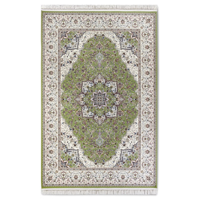 Kollektion 1870 Machine Woven Cream/Green Indoor Rug