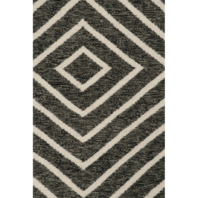 Hand Knotted Wool Area Rug in Gray