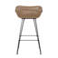 Tabourets de bar 29,25 po en osier et fer à dossier bas brun clair avec coussin beige (ensemble de 2)