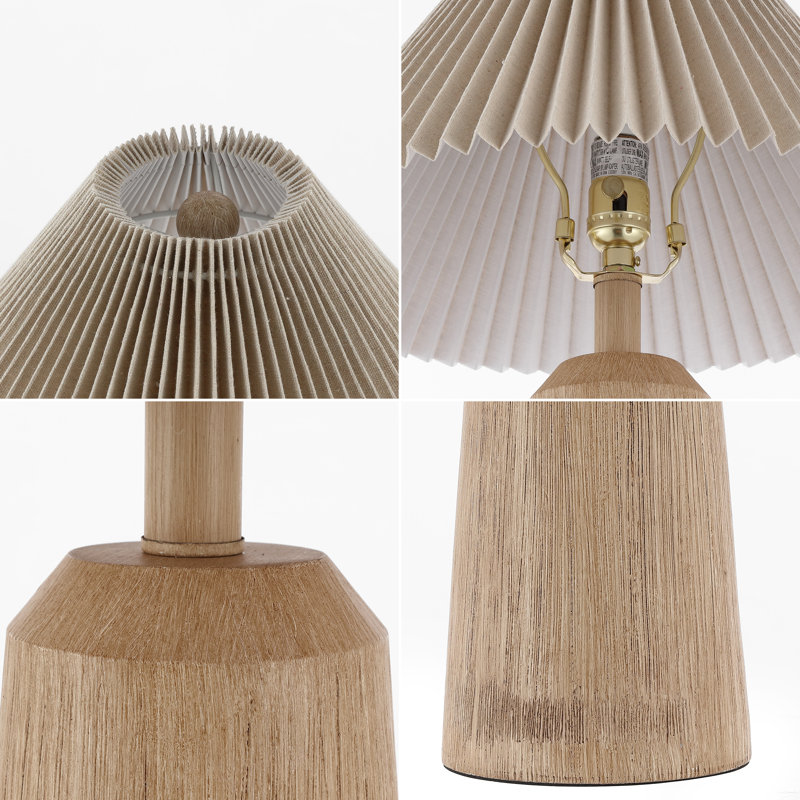 Anirudh 20.5" Rustic Scandinavian Resin/Iron Lighthouse LED Table Lamp with Pleated Shade