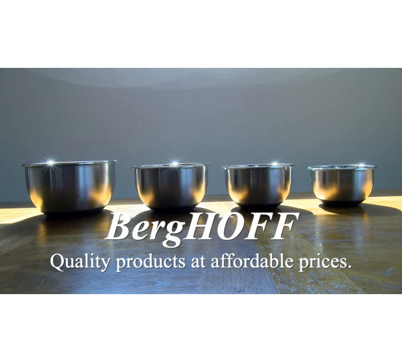 Geminis 8-Piece Stainless Steel Mixing Bowl Set with Black Lids