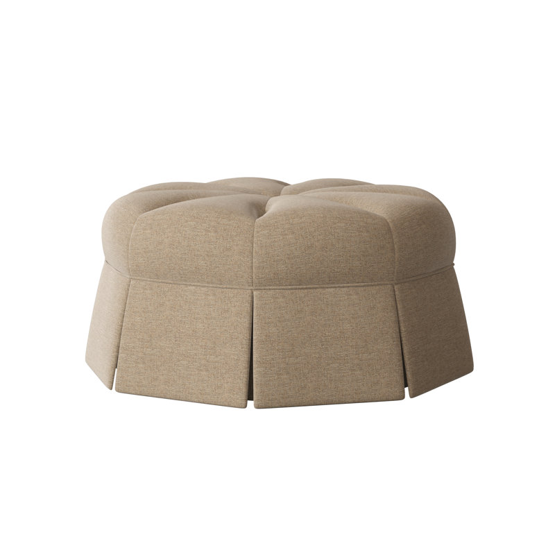 Duchess Upholstered Pouf, Elise Flax