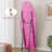 63" X 24" Multifunctional Full Length Floor Mirror, Flannel Wrapped, Irregular Wavy, Shatterproof, Rose Pink Wrapped Wooden Frame, Design, High - Quality Glass, For Dressing Room-550785891