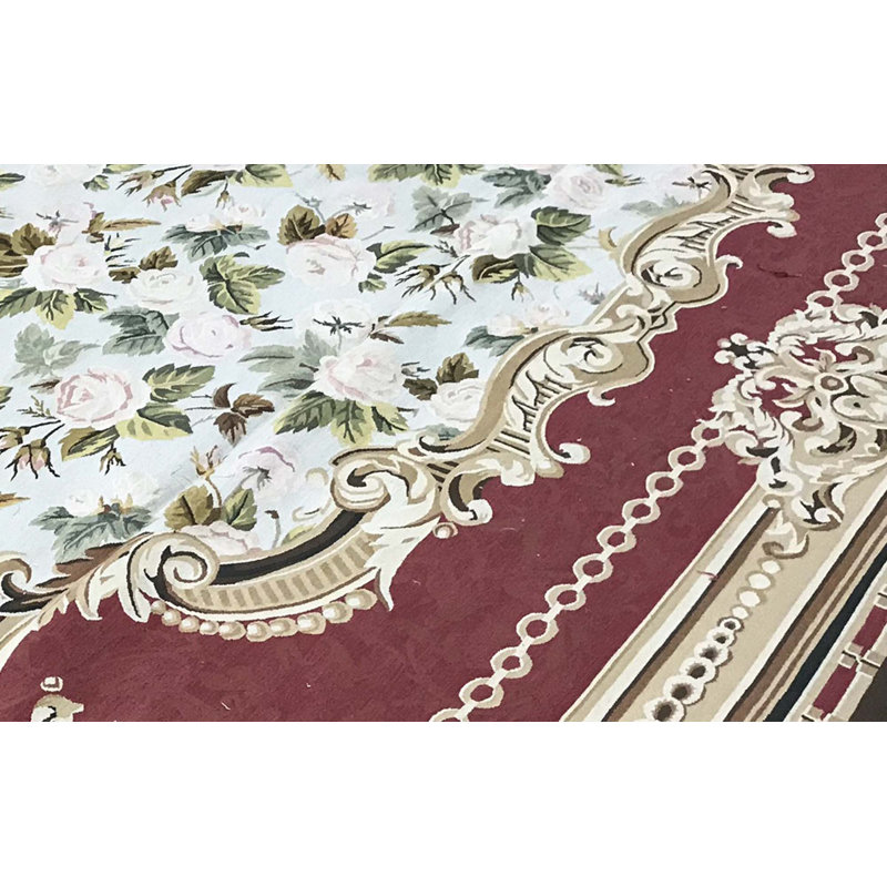 Hand-Knotted High-Quality Blue and Red Area Rug