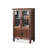 Functional Walnut Storage Cabinet with Glass Doors