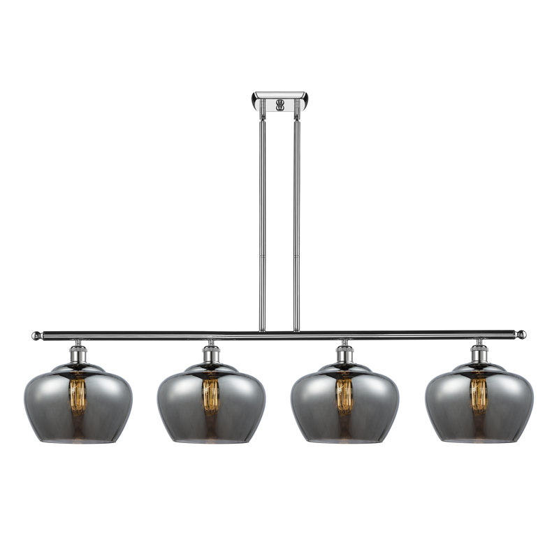 Caenada 4 - Light Kitchen Island Pendant, Polished Chrome, Plated Smoke, No Bulb Included