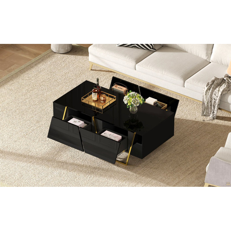 Table basse rectangulaire haute brillance