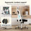 Fauteuil de bureau ergonomique en filet à haut dossier, appui-tête rotatif réglable et chaise de bureau de soutien lombaire vertical avec accoudoirs rabattables, fauteuil à bascule 90 ° à 120 ° pour salle de jeux de bureau-714370136-714370137
