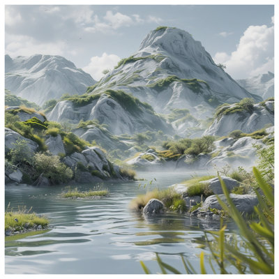Mountain River Landscape Comforter