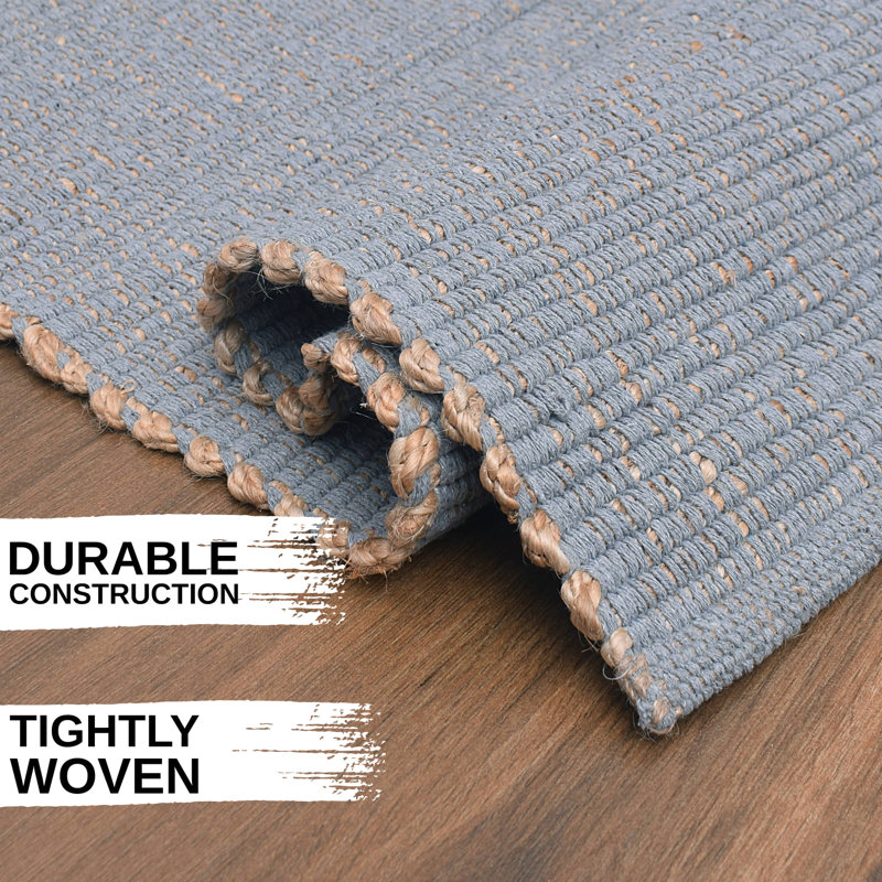 Colston Jute and Cotton Braided Farmhouse Rug, Rectangle 8' x 10'