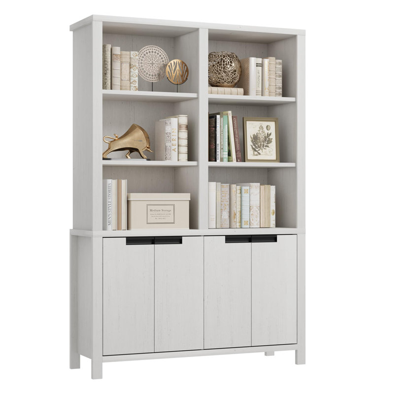 74.5" Tall Bookshelf with Double Storage, 6-Tier Large Bookshelf, Double Wide Bookshelves w/ 12 Cubbies, Wide Freestanding Bookcases for Livingroom Office Library (White, 70.7"H*47.2"L*11.8"D)