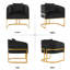 Fauteuil demi-tonneau rembourré avec base en métal-472105607