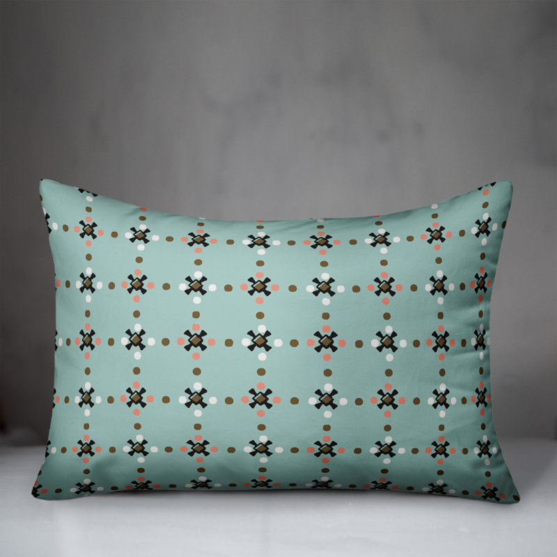 Coussin Whimsical Folk, Bleu et noir