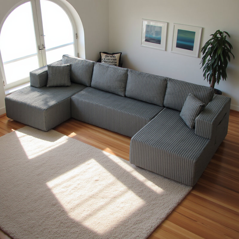 Canapé modulaire en forme de U de 132 po, canapé-lit Comfy Cloud