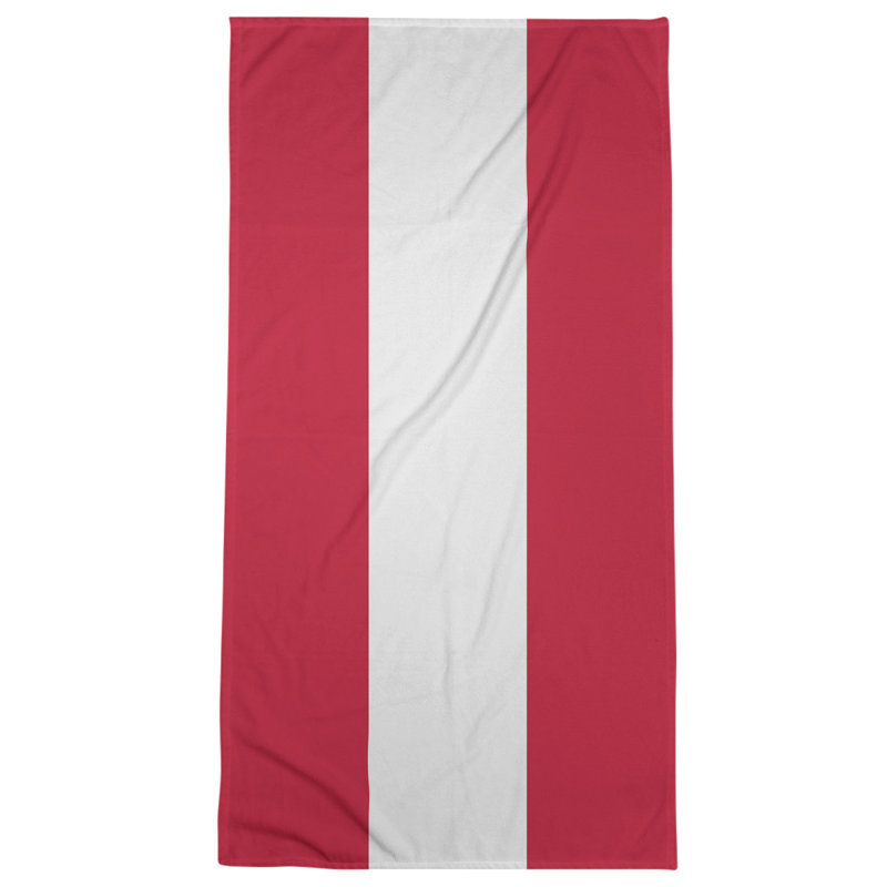 Cotton Blend Beach Towel, Dark Red/White