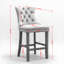 Ensemble de 2 tabourets de bar contemporains rembourrés en velours-933236768