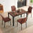 47" Kitchen Table And Chairs Set,Walnut Table With 4 Faux Leather Chairs For Dining Room Kitchen Apartment - Brown-123195565