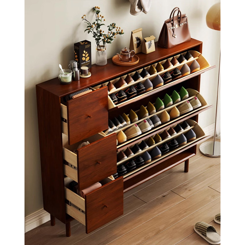 Armoire à chaussures inclinable Minimalist, H 47,24 po x l 39,37 po x P 9,45 po, Brun