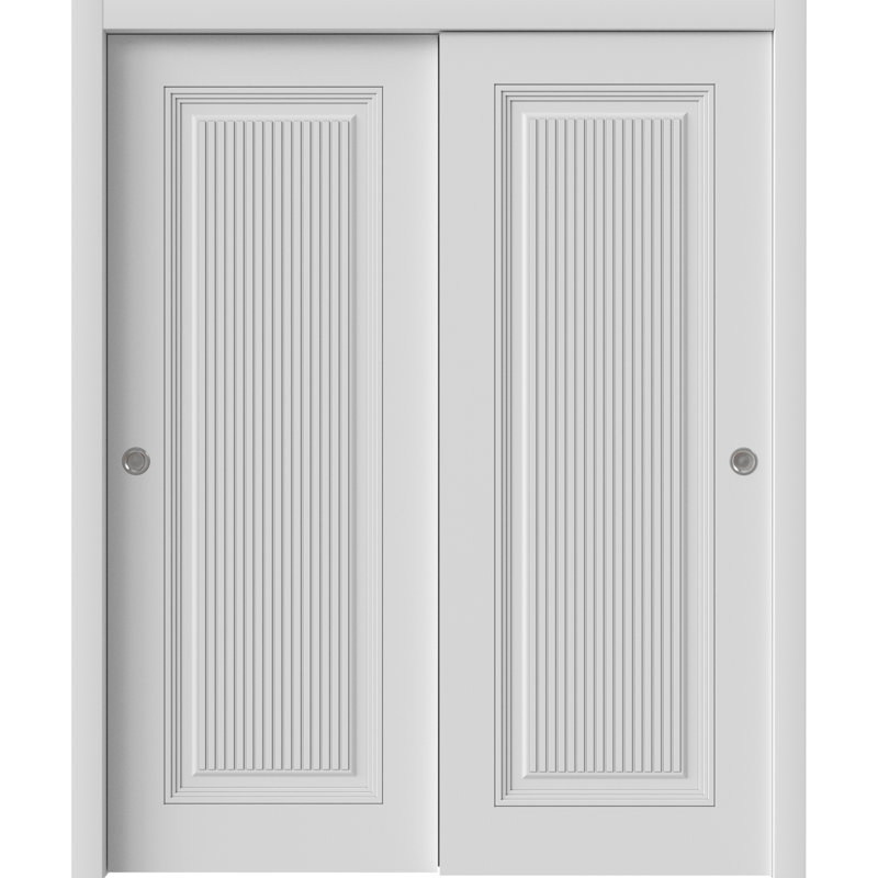 Portes coulissantes pour garde-robe coulissantes | Émail blanc impérial 1888 | Ensemble de quincaillerie Rails | Portes de garde-robe de chambre en bois massif