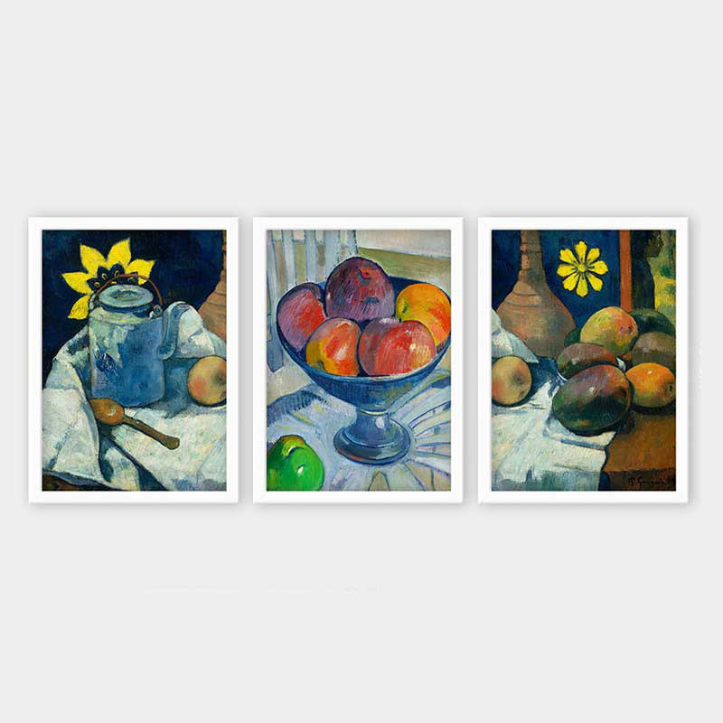 Ensemble de 3 peintures élégantes encadrées décoratives, 13,8 x 17,7 pouces chacune | 100% bois avec cadre 100% polystyrène (épaisseur: 0,8 pouce) | Impression numérique UV, parfaite pour le salon et la décoration intérieure