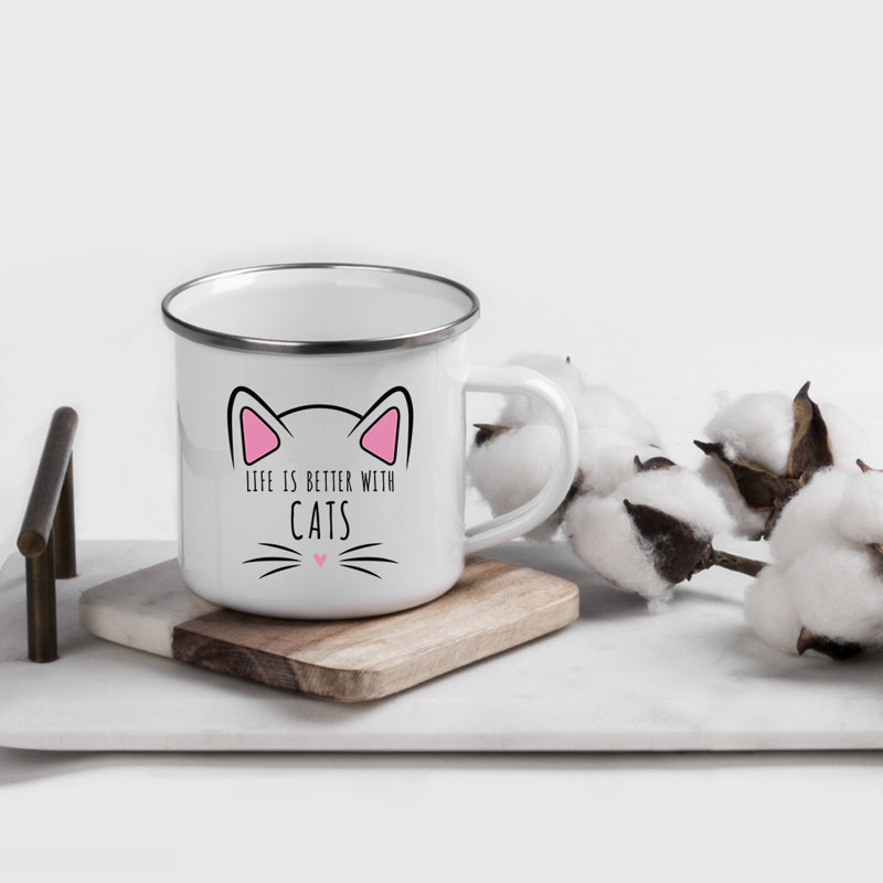 Tasse à café «Funny Cat Lover Campfire», « Life is better with Cats »