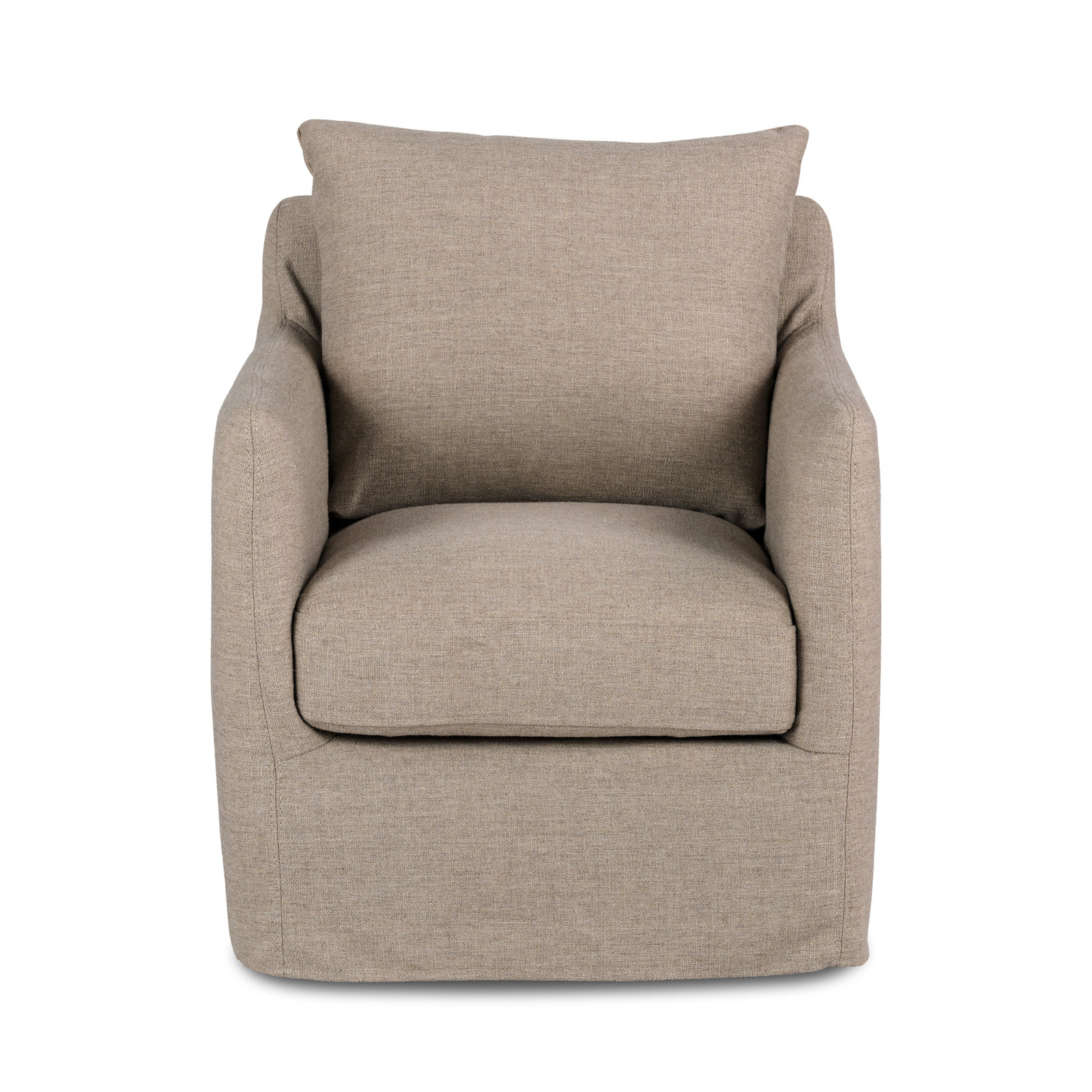 Valetta Mango Swivel Armchair, Alcala Taupe Polyester Blend