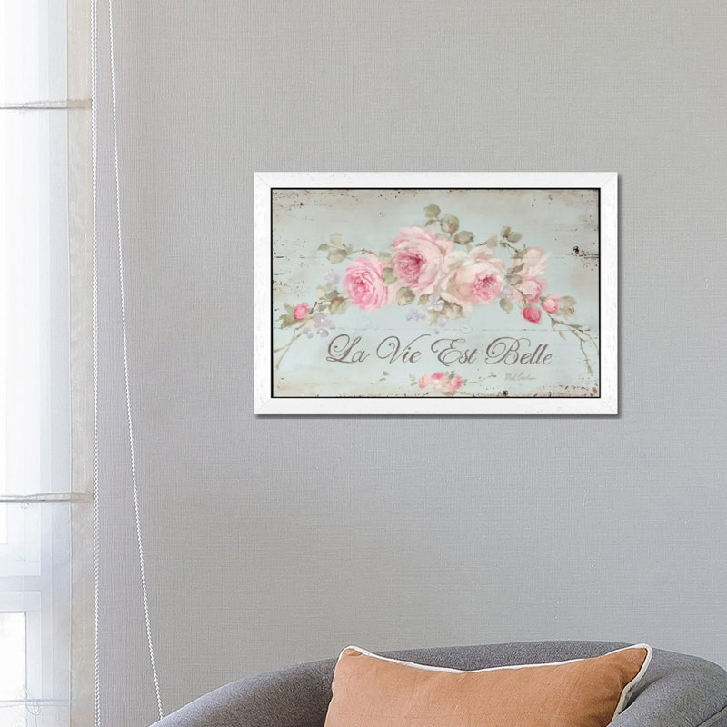 Life Is Beautiful by Debi Coules - Floater Frame Painting on Canvas, 66.04 cm H x 45.72 cm W, White