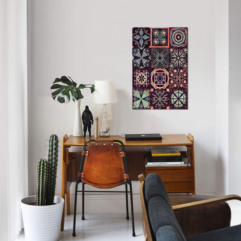 « kaléidoscope tile ii », reproduction d’impression sur toile, H 40 po x l 26 po x P 1,5 po, Toile tendue, Pas de tapis