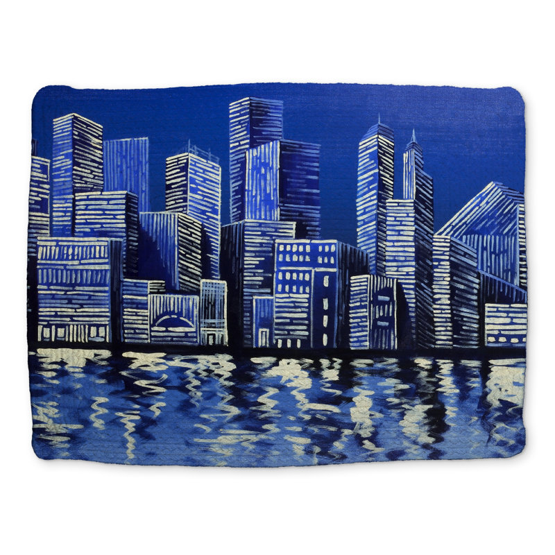 Napperon Blue Skyline Décor de chambre à coucher Villes