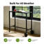 Table de bar d'extérieur 39 "avec roulettes et pieds réglables, table roulante à hauteur de comptoir pour cuisine, patio, balcon, cour, utilisation intérieure, noir