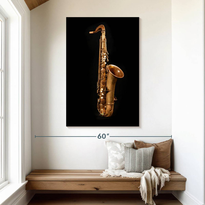 Abarca Brass Saxophone, 48" H x 32" W