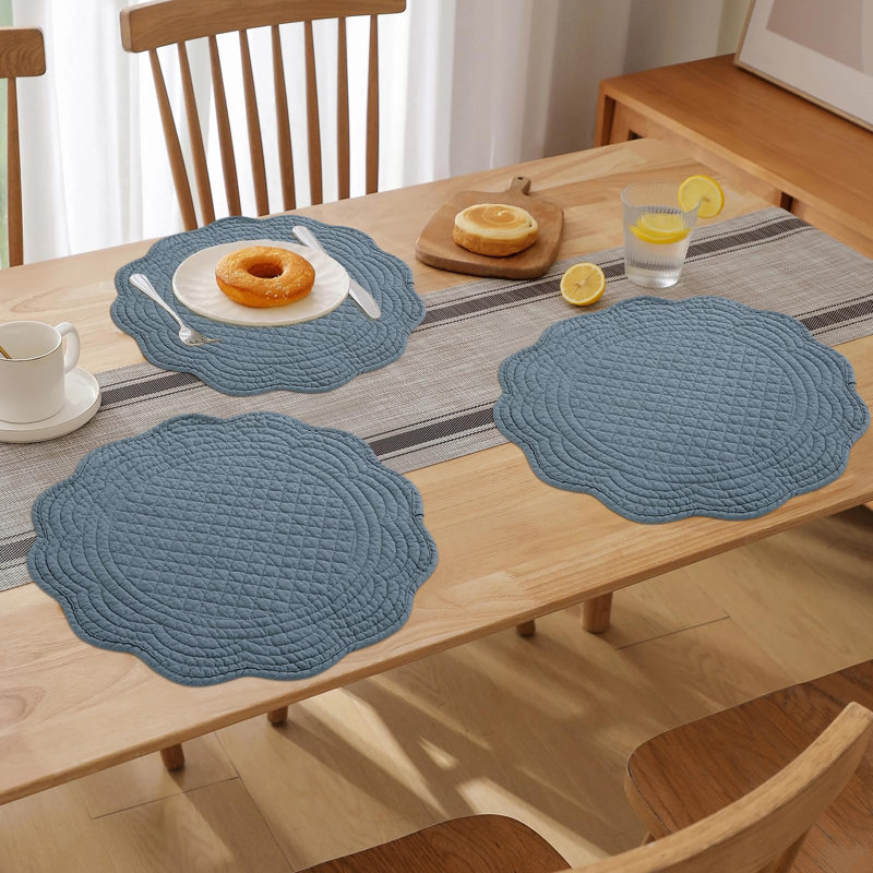 Ensemble de 6 napperons matelassés ronds lavables