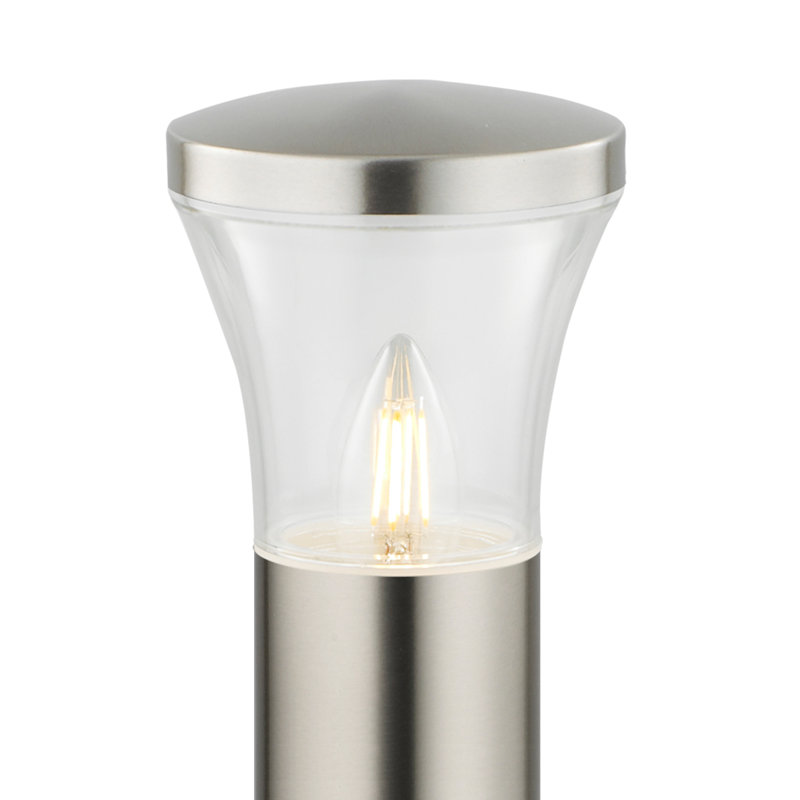Stainless Steel Integrated LED Metal Bollard Light, 50cm H x 12cm W x 12cm D