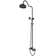 2-Spray Round Wall Bar Shower Kit With Hand Shower Dual Cross Handles Mixer Shower System Taps In Matte Black