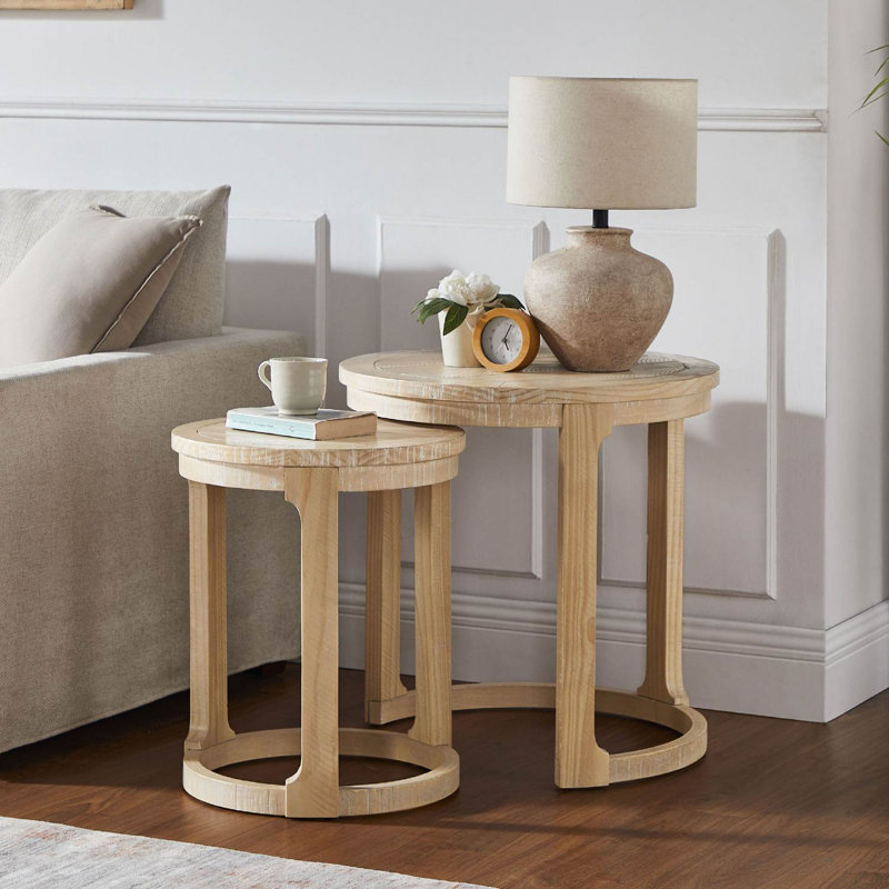 Ensemble de 2 tables basses gigognes 24 po, Chêne