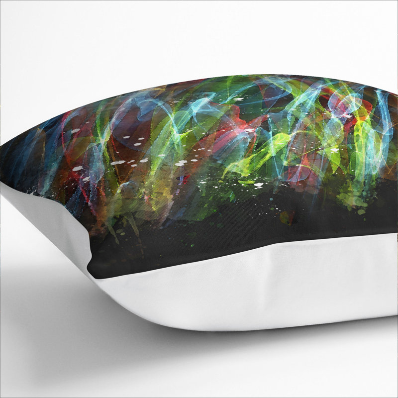 Rainbow Smoke Vol (5) Square Throw Cushion, 40cm H x 40cm W x 15cm D, White